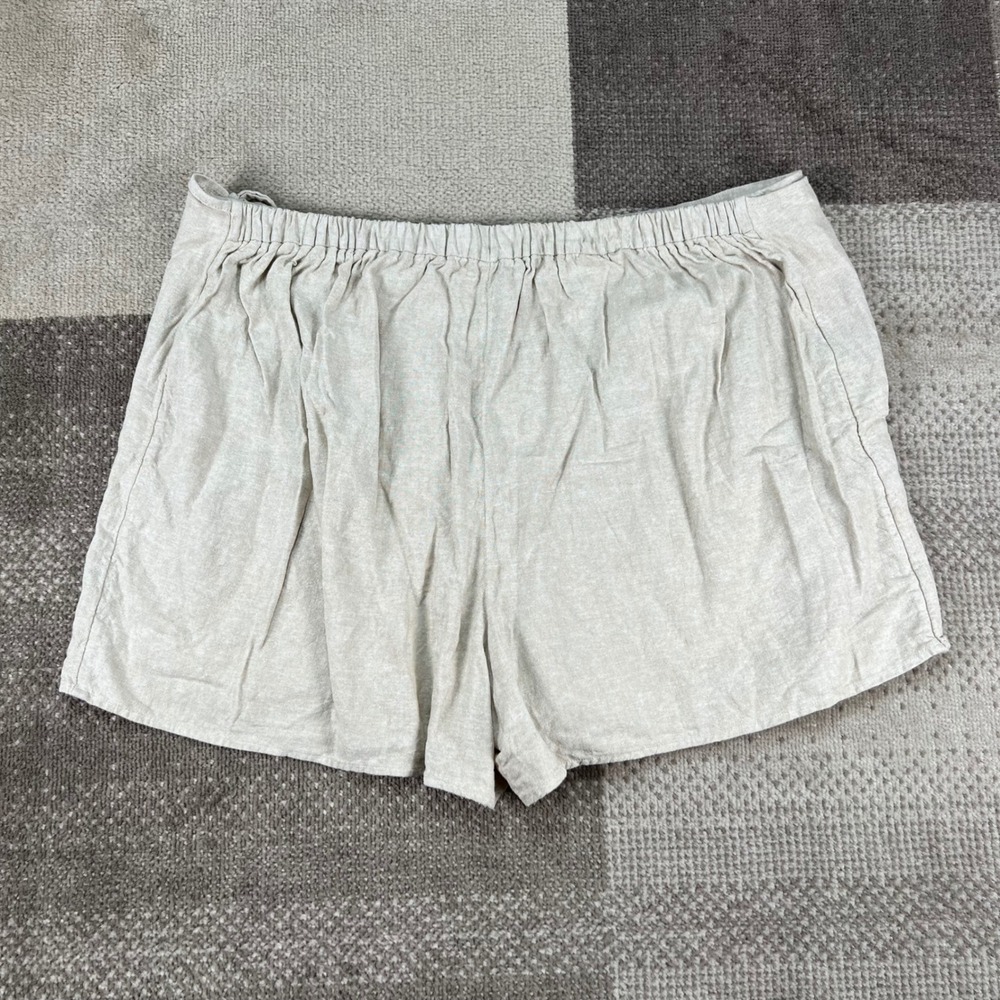 Old Navy Womens 2X Linen Blend Wrap Skort Beige Neutral Coastal‎ Summer Casual - Picture 5 of 10